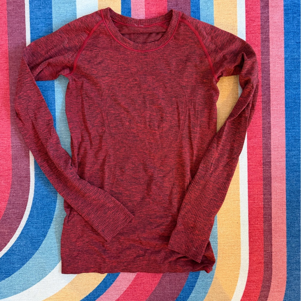 Lululemon Women's Red Long Sleeve workout Top